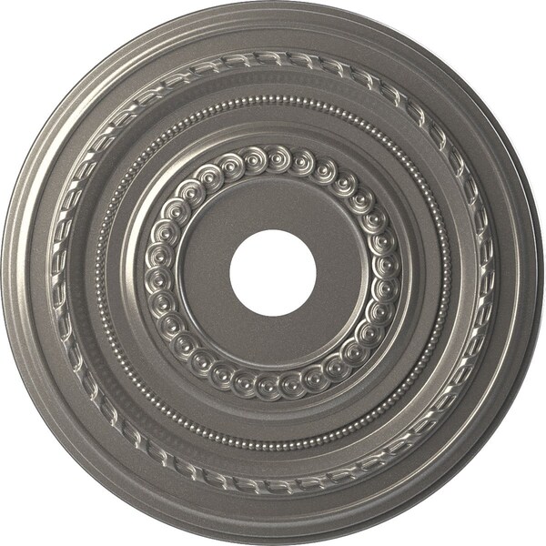 Ekena Millwork Cole Thermoformed PVC Ceiling Medallion Fits Canopies up to 6-in., Aged Dark Steel CMP22COCST - main